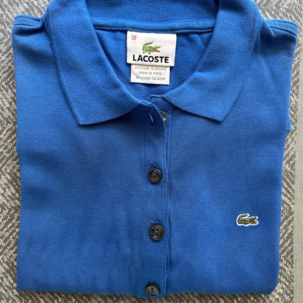 Lacoste Royal Blue Button-Up Polo